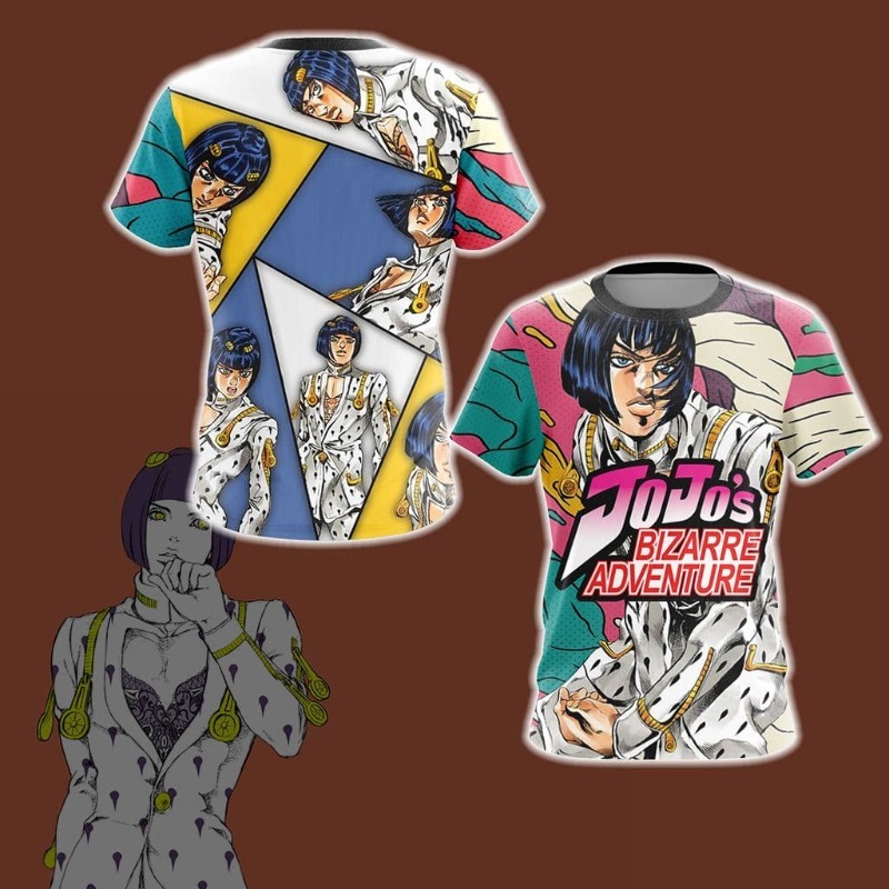 Anime Merchandise Shirt - 2026 Yeni JOJO Altın Rüzgar Bruno