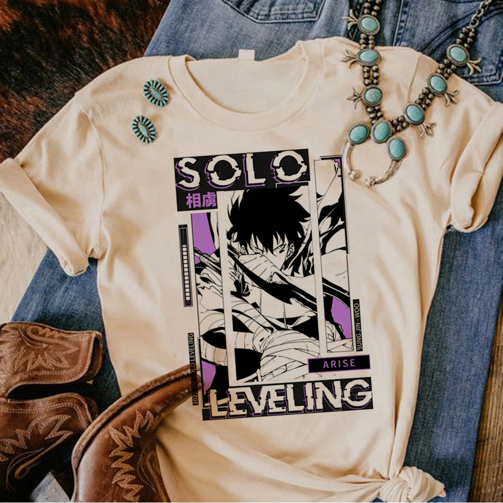 Anime Merchandise Solo Leveling - Solo Tesviye tişört kadın Grafik harajuku
