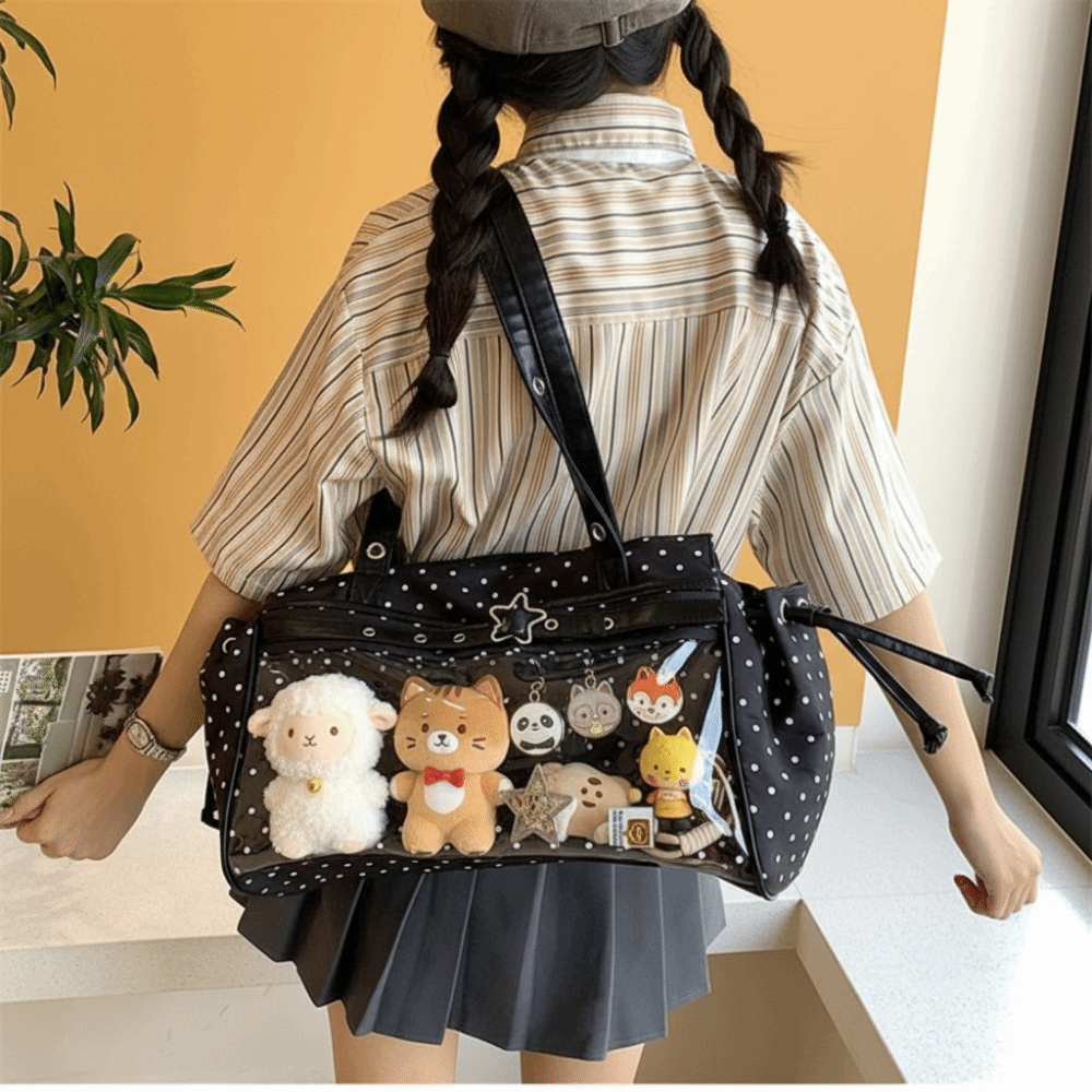Harajuku Polka Dot Itabag Y2K  - Anime Merchandise For Men incelemesi ve fiyatı